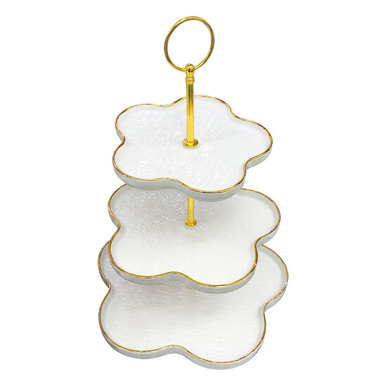 Clayre &amp; Eef | Etag&egrave;re 3 laags Wit &oslash; 24 cm | 6CE2481