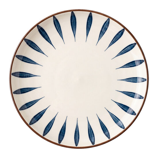 Clayre &amp; Eef | Servies Ontbijtbord Wit Blauw &oslash; 20x2 cm | 6CEDP0174