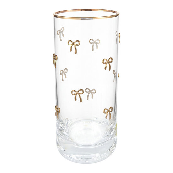 Clayre &amp; Eef | Waterglas Transparant Geel &oslash; 6x15 cm / 350 ml | 6GL5518