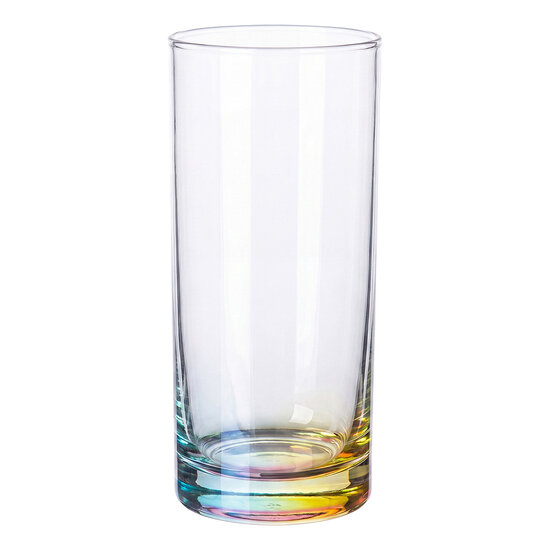 Clayre &amp; Eef | Waterglas Transparant Geel &oslash; 6x15 cm / 350 ml | 6GL5525