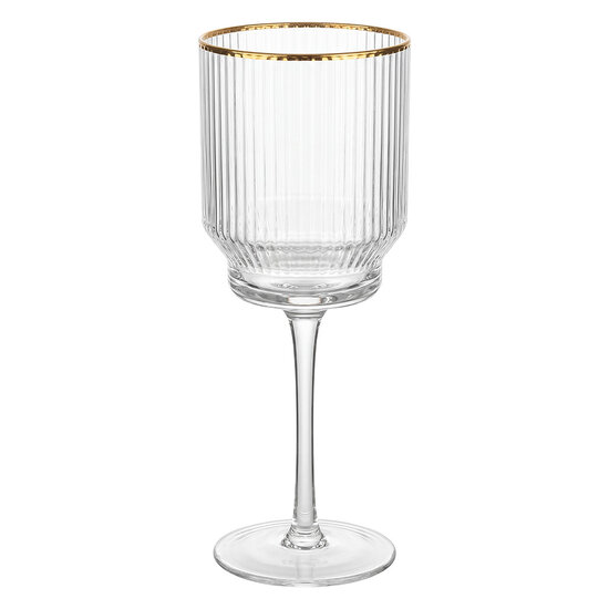 Clayre &amp; Eef | Wijnglas Transparant &oslash; 8x21 cm / 300 ml | 6GL5533