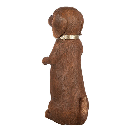 Clayre &amp; Eef | Decoratie Hond Bruin Goudkleurig 23x19x47 cm | 6MG0170