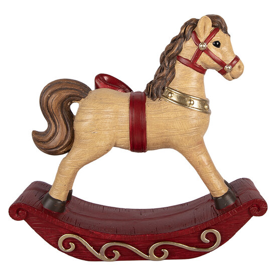Clayre &amp; Eef | Decoratie Hobbelpaard Bruin Rood 42x14x41 cm | 6MG0171