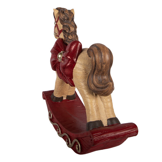 Clayre &amp; Eef | Decoratie Hobbelpaard Bruin Rood 42x14x41 cm | 6MG0171