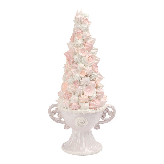 Clayre &amp; Eef | Decoratie taart Beige Roze 21x16x44 cm | 6PR6137