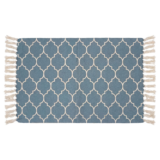 Clayre &amp; Eef | Vloermat Beige Blauw 60x90 cm | KT081.004