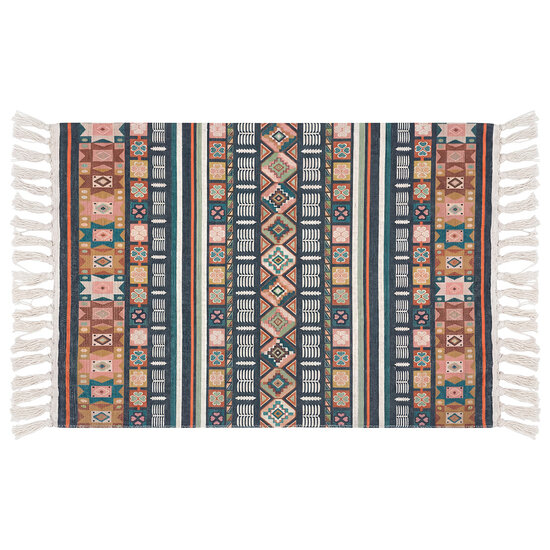 Clayre &amp; Eef | Vloermat Beige Blauw 60x90 cm | KT081.008
