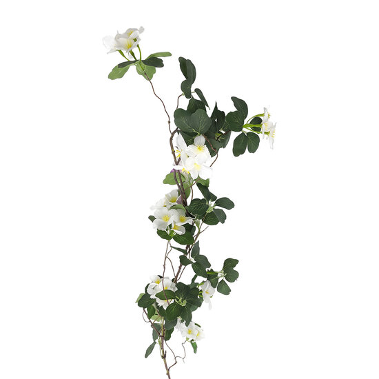 Clayre &amp; Eef | Decoratie tak met bloemen Wit Groen 110 cm | 5PL0364W