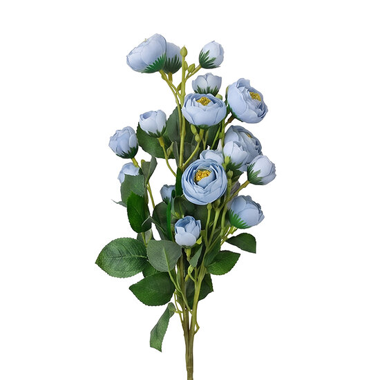 Clayre &amp; Eef | Decoratie tak met bloemen Blauw Groen 80 cm | 5PL0392BL