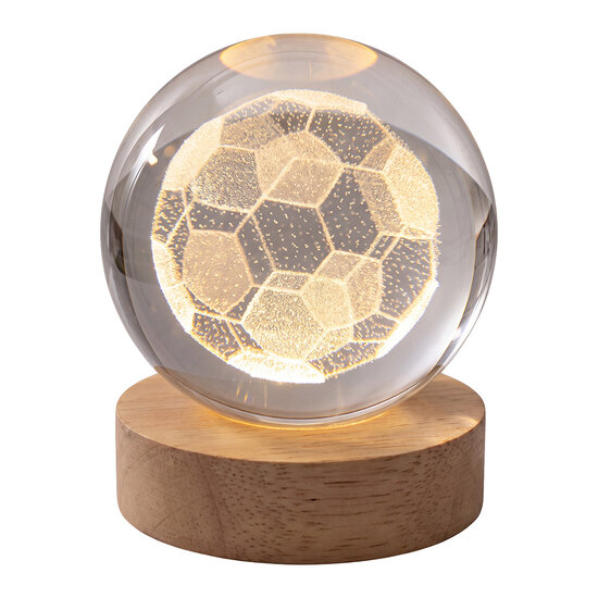 Clayre &amp; Eef | Glazen bol met licht LED Bruin &oslash; 6 cm | 66957