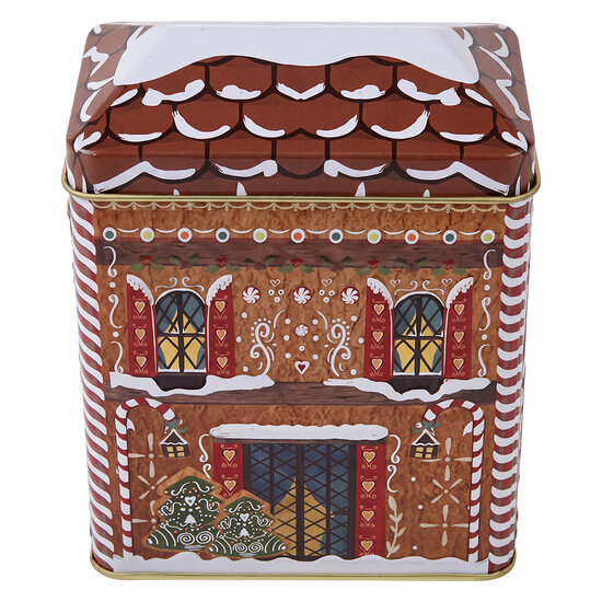 Clayre &amp; Eef | Blikken Bewaardoos Bruin Wit 10x6x14 cm | 6BL0212