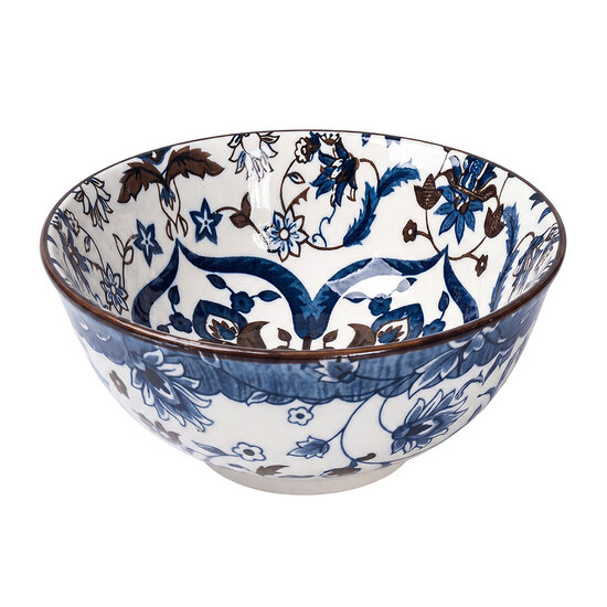Clayre &amp; Eef | Soepkom Wit Blauw &oslash; 12x6 cm / 300 ml | 6CEBO0221