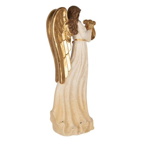 Clayre &amp; Eef | Decoratie Engel Wit Goudkleurig 28x16x63 cm | 5PR0220