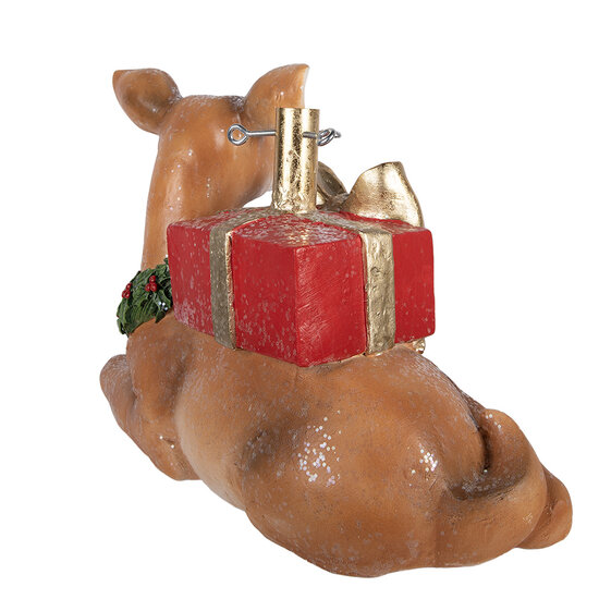 Clayre &amp; Eef | Kerstboom standaard Hert Bruin Rood 57x25x39 cm | 5PR0229