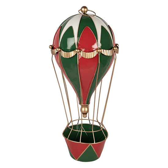 Clayre &amp; Eef | Decoratie luchtballon Rood Groen &oslash; 28x66 cm | 5Y1456