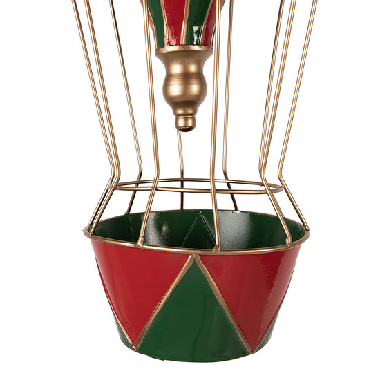 Clayre &amp; Eef | Decoratie luchtballon Rood Groen &oslash; 28x66 cm | 5Y1456