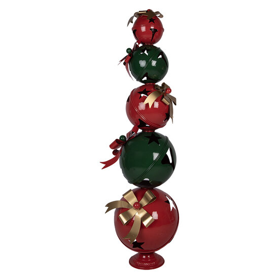 Clayre &amp; Eef | Decoratie Kerstbal Rood Groen 53x44x135 cm | 5Y1459