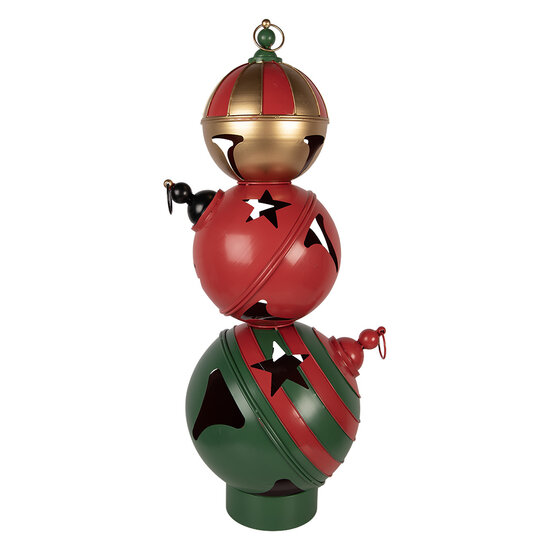 Clayre &amp; Eef | Decoratie Kerstbal Rood Groen 31x30x88 cm | 5Y1460
