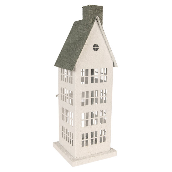 Clayre &amp; Eef | Decoratie Huis Wit Groen 21x14x58 cm | 5Y1464