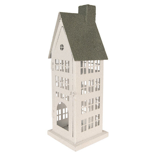 Clayre &amp; Eef | Decoratie Huis Wit Groen 21x14x58 cm | 5Y1464