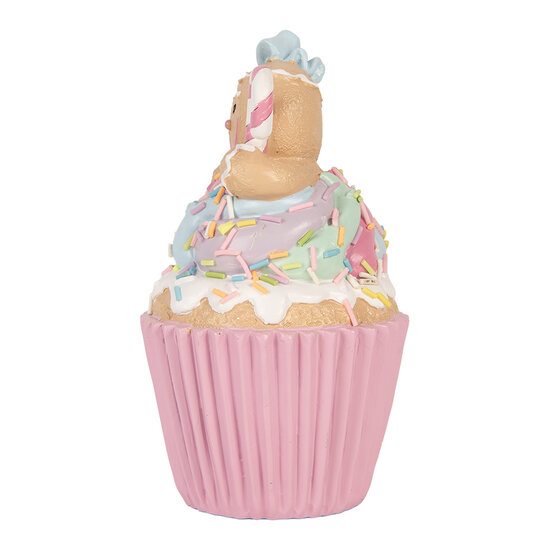 Clayre &amp; Eef | Decoratie Cupcake Roze Bruin &oslash; 9x16 cm | 6PR6237