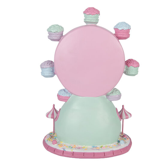 Clayre &amp; Eef | Decoratie Reuzenrad met LED Roze Groen 23x17x31 cm / 2xAA | 6PR6239
