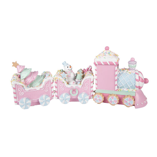 Clayre &amp; Eef | Decoratie Trein Roze Groen 45x12x19 cm | 6PR6243