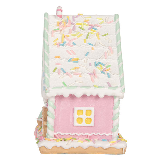 Clayre &amp; Eef | Decoratie Huis Roze Wit 13x10x16 cm | 6PR6244