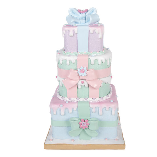 Clayre &amp; Eef | Decoratie van opgestapelde Cadeautjes Groen Roze 14x16x36 cm | 6PR6245
