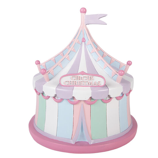 Clayre &amp; Eef | Decoratie Huis Roze Wit &oslash; 21x22 cm | 6PR6246