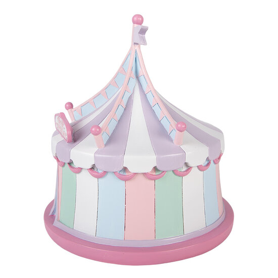 Clayre &amp; Eef | Decoratie Huis Roze Wit &oslash; 21x22 cm | 6PR6246
