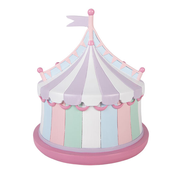 Clayre &amp; Eef | Decoratie Huis Roze Wit &oslash; 21x22 cm | 6PR6246