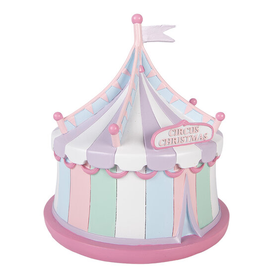 Clayre &amp; Eef | Decoratie Huis Roze Wit &oslash; 21x22 cm | 6PR6246