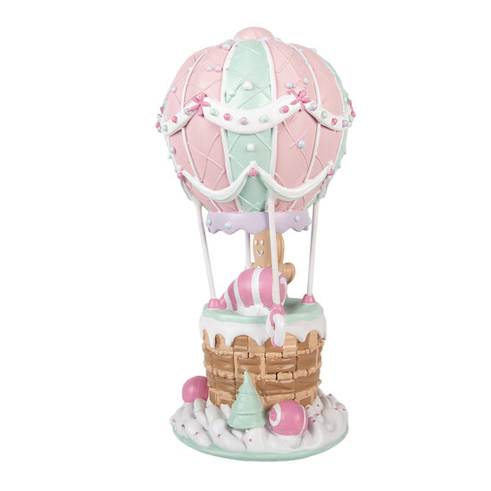 Clayre &amp; Eef | Decoratie luchtballon Roze Groen 18x14x31 cm | 6PR6249