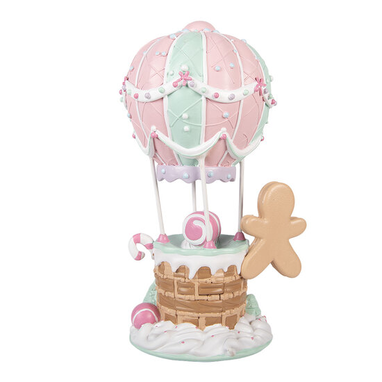 Clayre &amp; Eef | Decoratie luchtballon Roze Groen 18x14x31 cm | 6PR6249