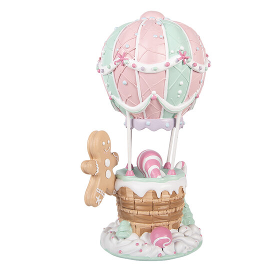 Clayre &amp; Eef | Decoratie luchtballon Roze Groen 18x14x31 cm | 6PR6249