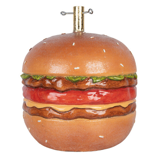 Clayre &amp; Eef | Decoratie Hamburger Bruin Rood &oslash; 41 x 47 cm | 6PR6298