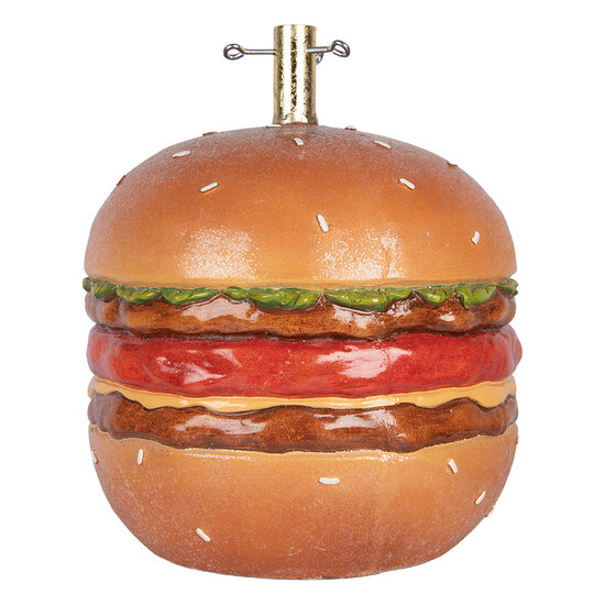 Clayre &amp; Eef | Decoratie Hamburger Bruin Rood &oslash; 41 x 47 cm | 6PR6298