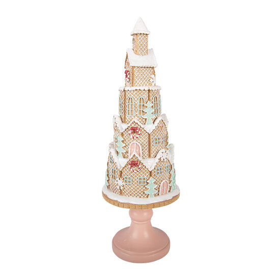 Clayre &amp; Eef | Decoratie Huis Bruin Groen &oslash; 14x40 cm | 6PR6343