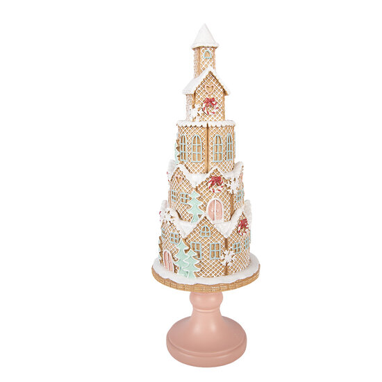 Clayre &amp; Eef | Decoratie Huis Bruin Groen &oslash; 14x40 cm | 6PR6343