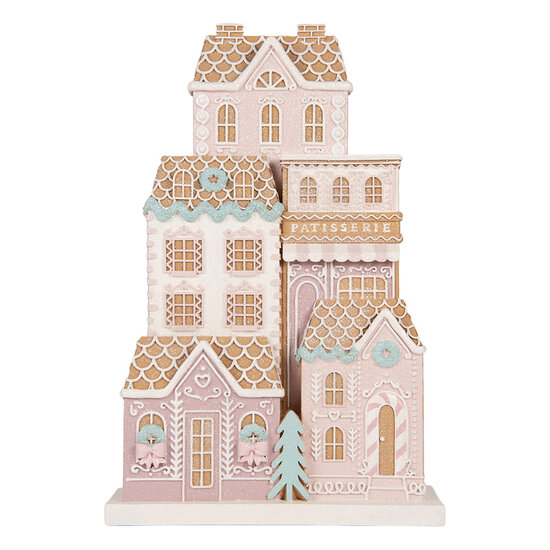 Clayre &amp; Eef | Decoratie Huis Bruin Groen 26x10x40 cm | 6PR6348