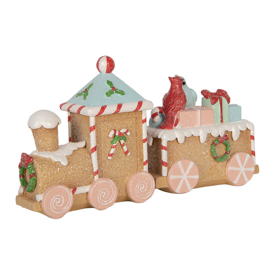 Clayre &amp; Eef | Decoratie Trein Bruin Roze 23x5x12 cm | 6PR6351