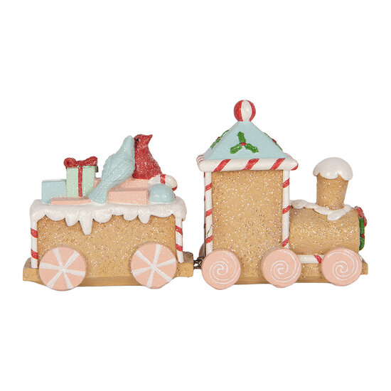 Clayre &amp; Eef | Decoratie Trein Bruin Roze 23x5x12 cm | 6PR6351