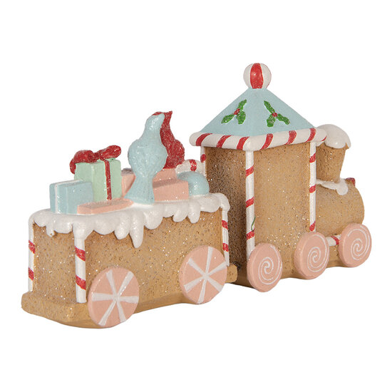 Clayre &amp; Eef | Decoratie Trein Bruin Roze 23x5x12 cm | 6PR6351
