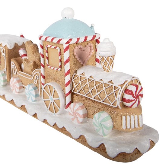 Clayre &amp; Eef | Decoratie Trein Bruin Wit 47x10x17 cm | 6PR6352