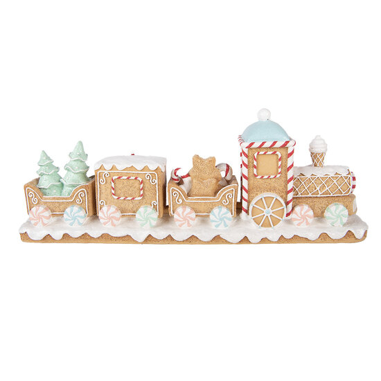 Clayre &amp; Eef | Decoratie Trein Bruin Wit 47x10x17 cm | 6PR6352