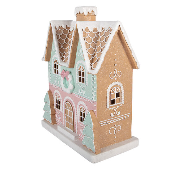 Clayre &amp; Eef | Decoratie Huis Bruin Groen 38x20x48 cm | 6PR6370