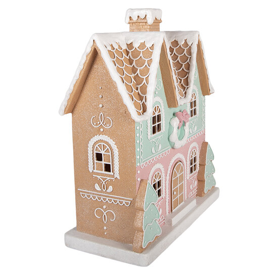 Clayre &amp; Eef | Decoratie Huis Bruin Groen 38x20x48 cm | 6PR6370