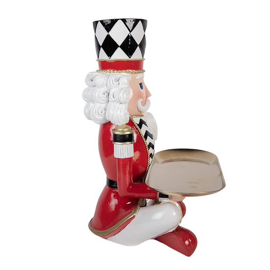 Clayre &amp; Eef | Decoratie Notenkraker met schaal Rood Goudkleurig 26x21x32 cm | 6PR6375