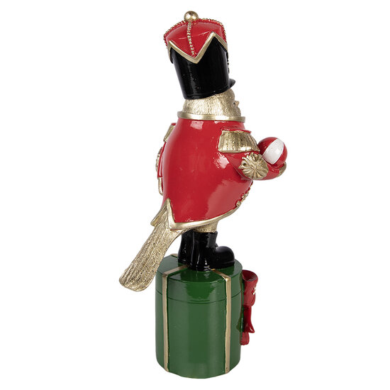 Clayre &amp; Eef | Decoratie Vogel Goudkleurig Rood 11x13x30 cm | 6PR6378